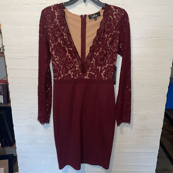 Bodycon Fairy Grunge Sexy Lulus Swoon’er Or Later Dress Long Sleeve M NWT - Picture 5 of 8